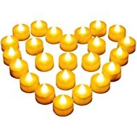 Diyife Vela LED- [24 PC] Luces de Té sin Llama Velas Led de Té Velas Eléctricas con Baterías [Amarillas Cálidas] Día de…
